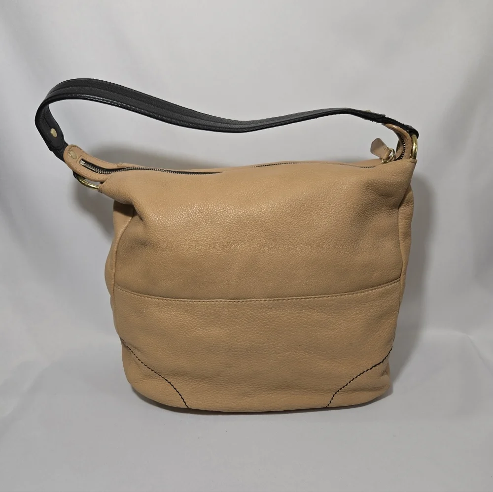 orYany Adele Pebbled Leather in Tan Satchel Purse